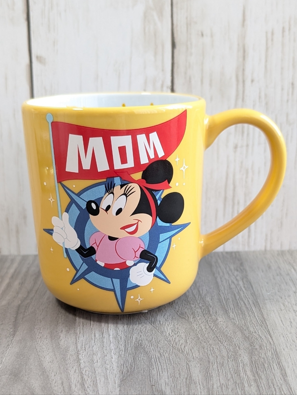 Vintage Style Disneyland Resort Mom Mug Minnie Mouse Design Yellow Ceramic